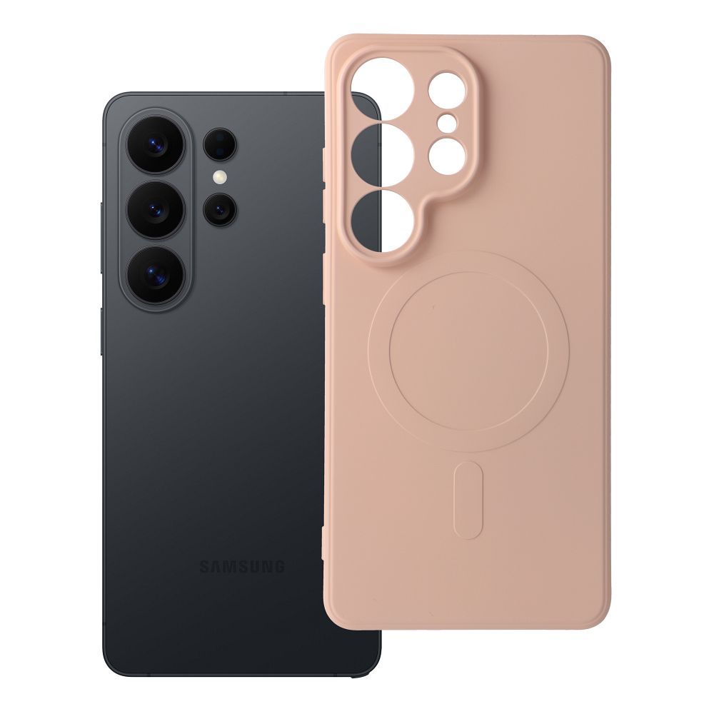 Silikona Magnētiskais viedtālruņa apvalks, saderīgs ar MagSafe, paredzēts SAMSUNG S26 Ultra, rozā