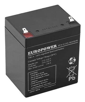 Baterija Europower EMU EP5-12T2 12V 5Ah VRLA