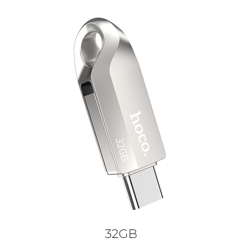 Флешка 32GB USB 3.0 (USB A + USB C) Hoco UD8 никель