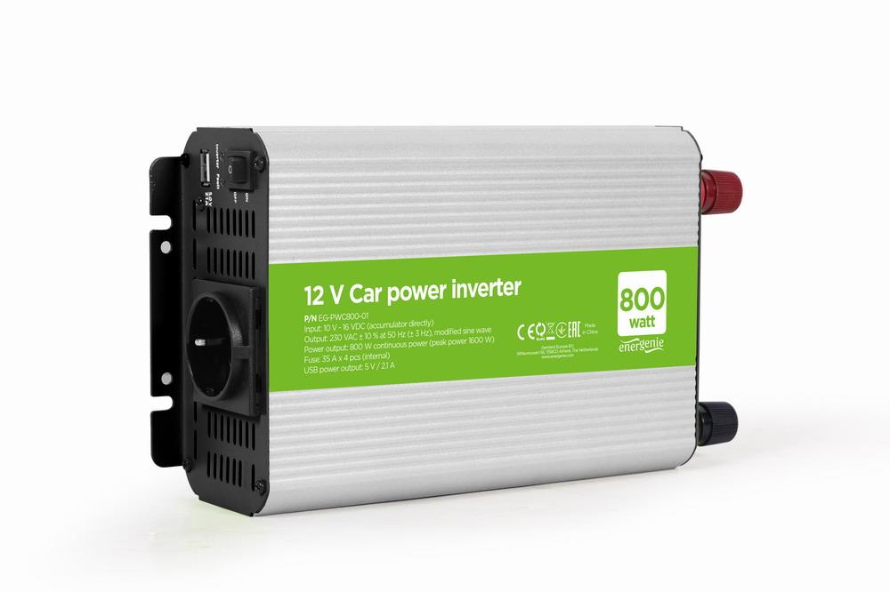 Gembird automašīnas strāvas pārveidotājs 12V 800W
