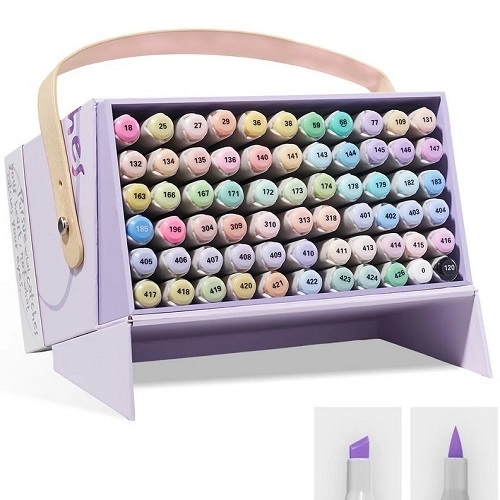 Divpusējie marķieru pildspalvas ARRTX Oros, 66 krāsas, pasteļtoņu toņi