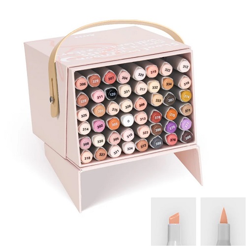 Divpusējie marķieru pildspalvas ARRTX Oros, 48 krāsas, ādas toņu toņi