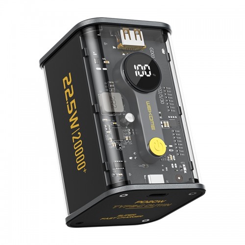 Portatīvais lādētājs WK Design "WP-337" Melns 20000mAh (PD 20W / QC3.0 22.5W)