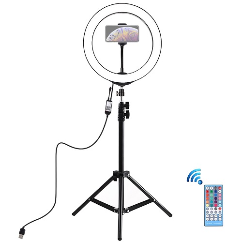 LED Ring Lamp 26 cm Ar Desktop Tripod Mount Up To 1.1m, Phone Clamp, USB