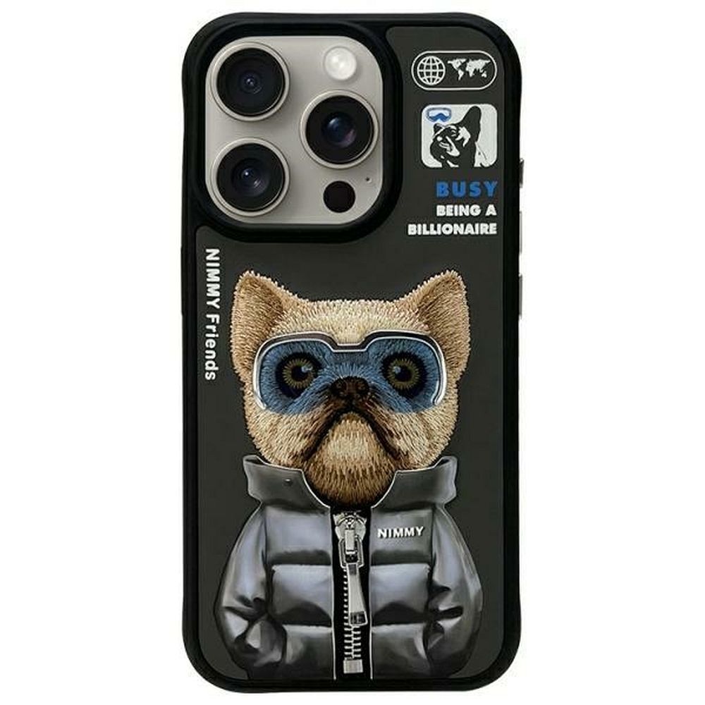 NIMMY viedtālruņa apvalks COOL&CUTE 2.0 Suns priekš IPHONE 15 Pro melns