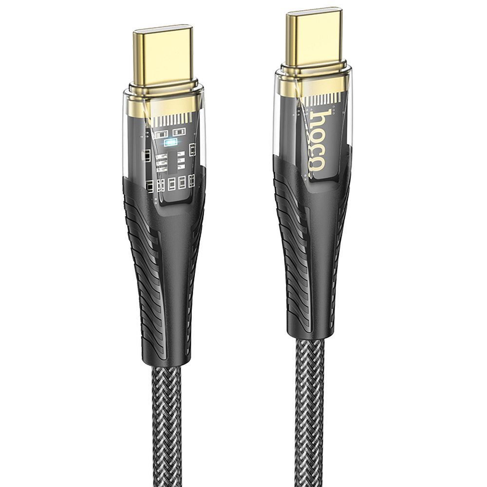 Kabelis USB-C uz USB-C Hoco 3A 60W 1,2 m U121 melns