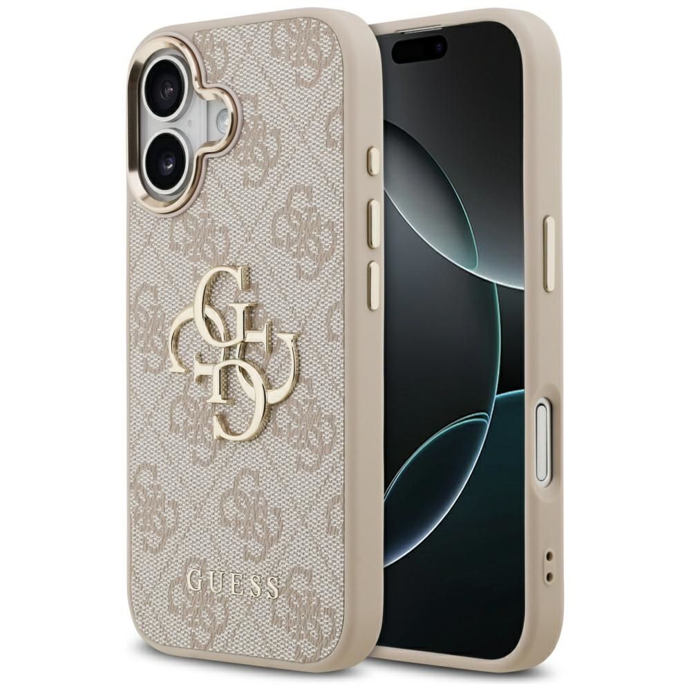Guess 4G Big 4G Classic Logo viedtālruņa apvalks, paredzēts iPhone 17 – rozā zelta krāsā