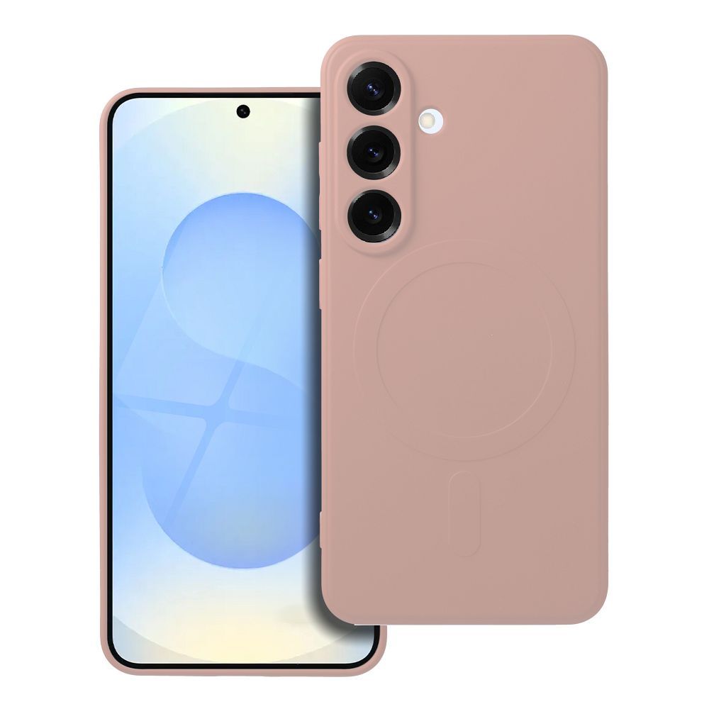 Viedtālruņa apvalks no silikona ar MagSafe, piemērots SAMSUNG S25, rozā krāsā