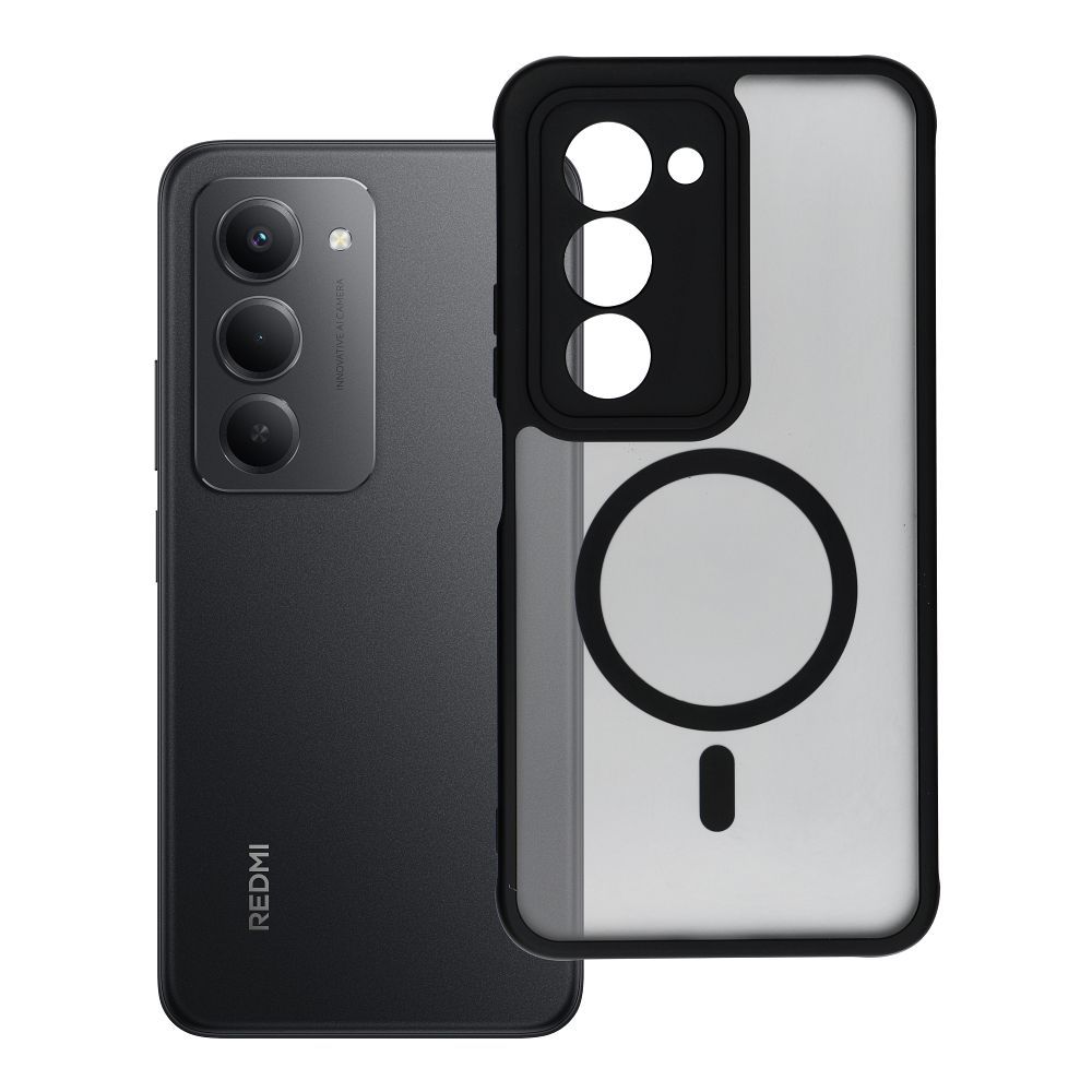 FULL MATTE MAG COVER viedtālruņa apvalks saderīgs ar MagSafe Xiaomi Redmi 15 4G / 5G (171,1mm) melna