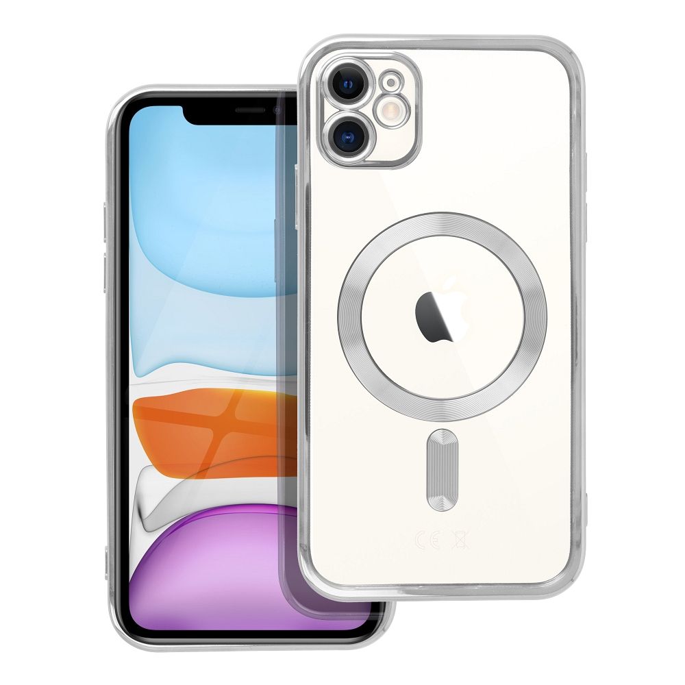 Чехол для iPhone 11 Electro Mag Cover совместимый с MagSafe серебряный