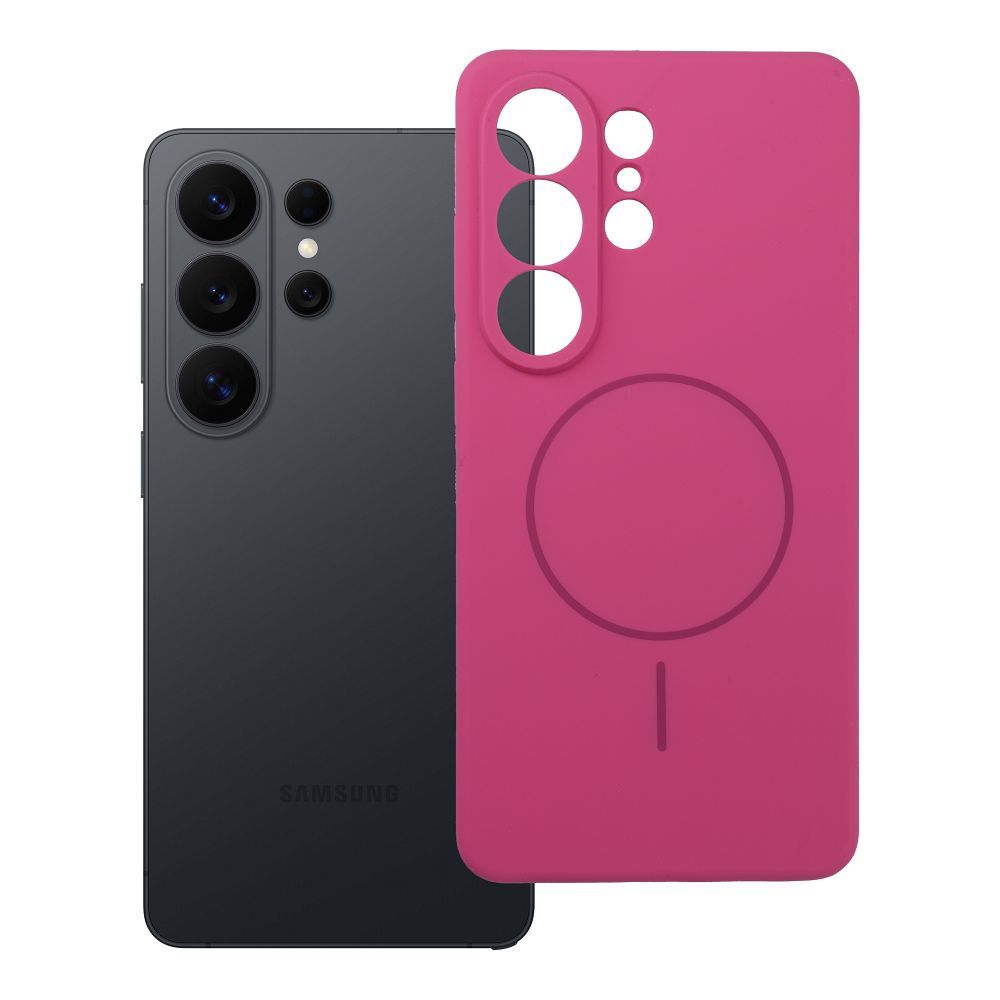 SILIKONA 2mm korpuss priekš SAMSUNG S26 Ultra saderīgs ar MagSafe rozā krāsā