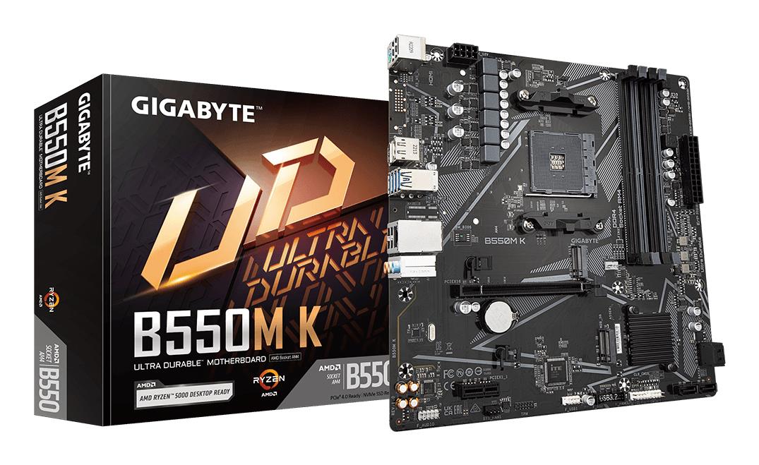 Mātesplate Gigabyte B550M K AMD B550 AM4 Micro-ATX DDR4 4x Slots 2x M.2