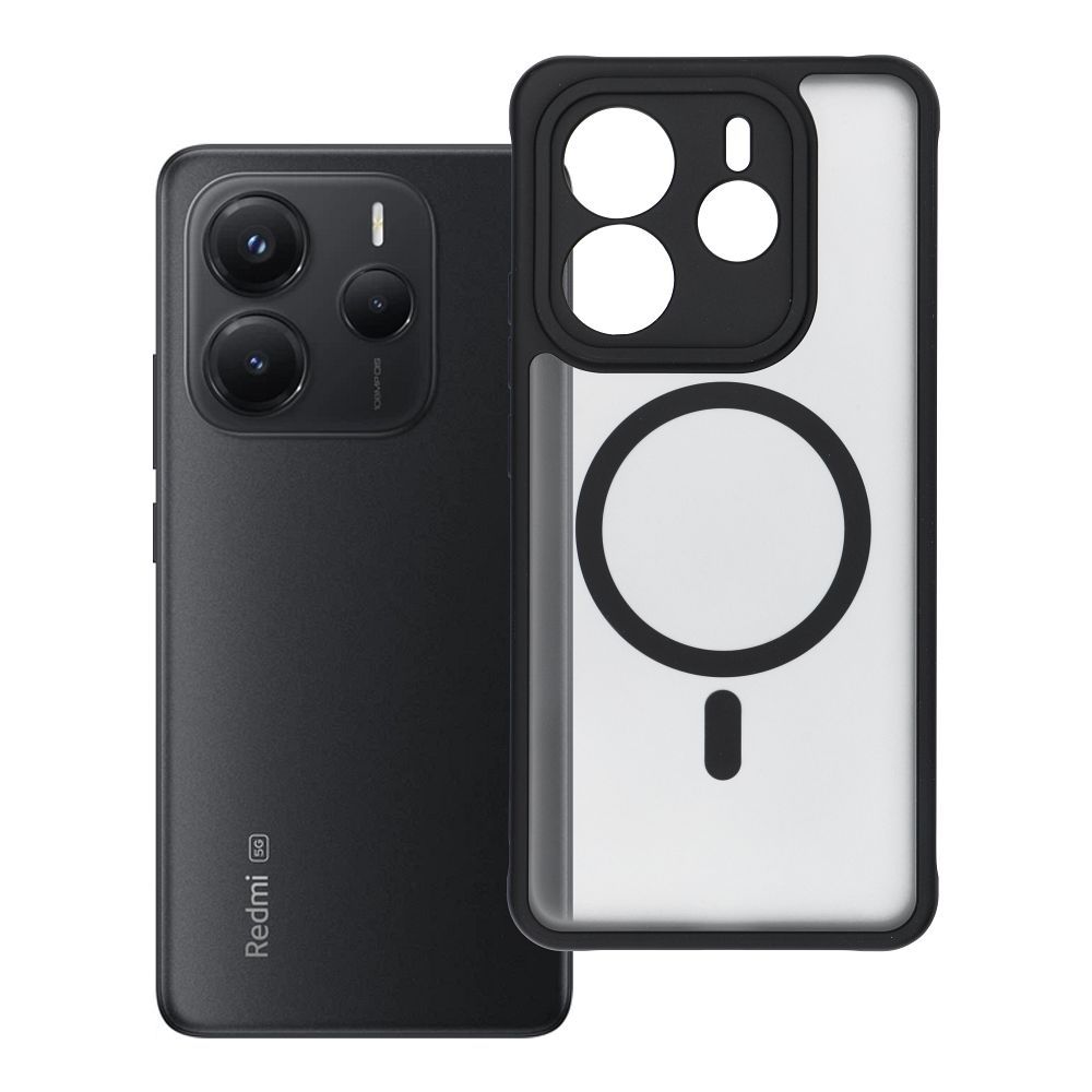 FULL MATTE MAG COVER viedtālruņa apvalks, saderīgs ar MagSafe, paredzēts XIAOMI REDMI NOTE 14 5G melns