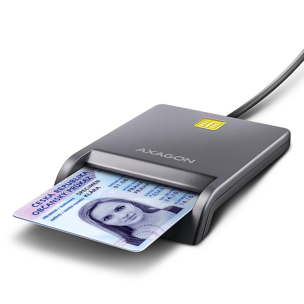 Axagon plakans SmartCard/ID karšu lasītājs USB2.0 1.3m CRE-SM3T