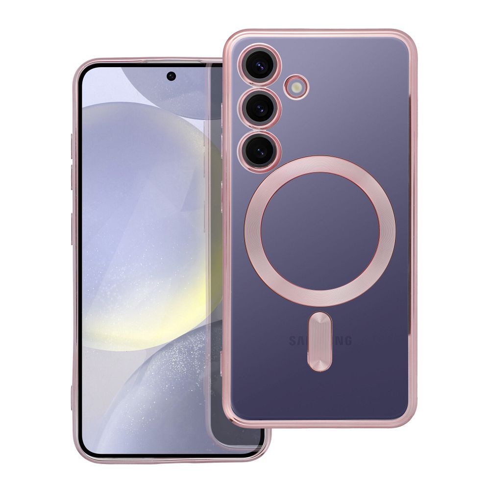 ELECTRO MAG COVER magnētiskais viedtālruņa apvalks, savietojams ar MagSafe, paredzēts SAMSUNG S24, rozā zelta