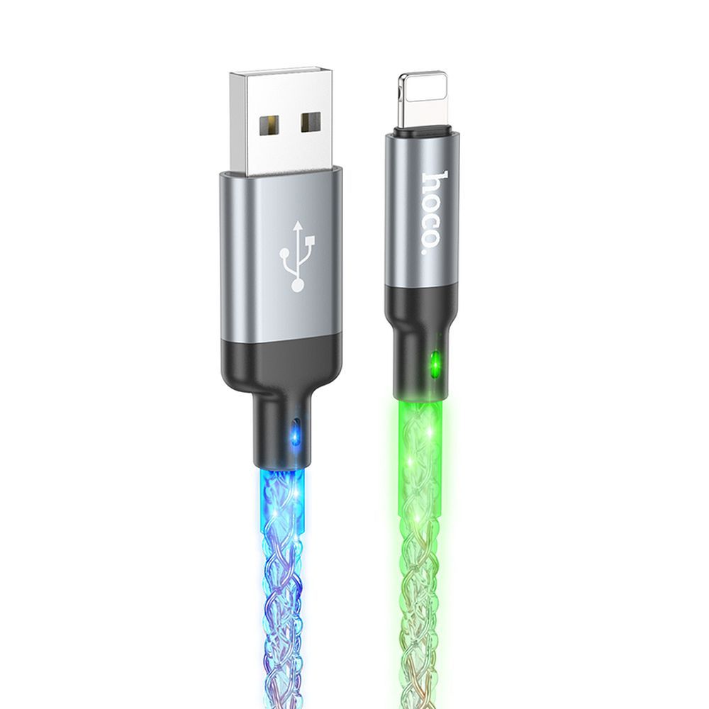 Kabelis USB A uz Lightning Hoco 2,4A 1 m U112 pelēks