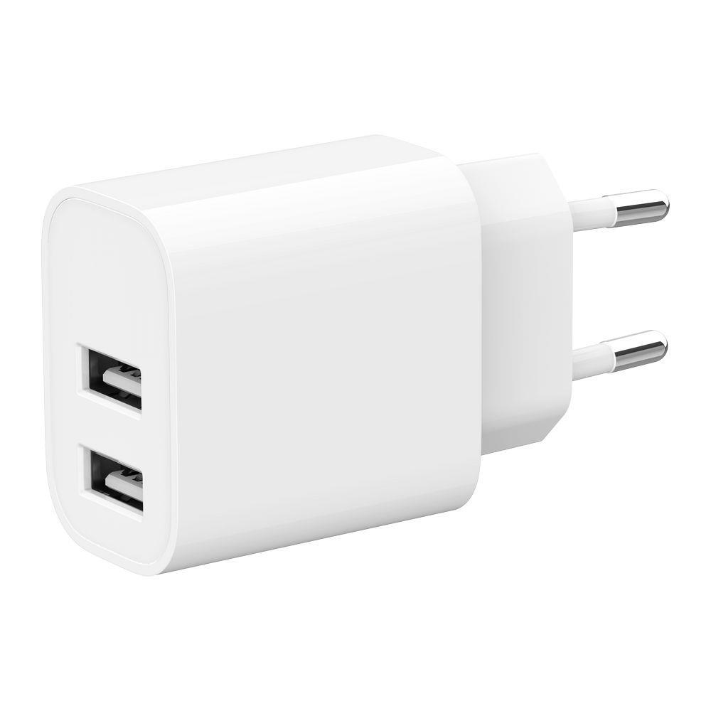 Gembird universālais USB lādētājs 2 porti balts TA-UC-2A12-01