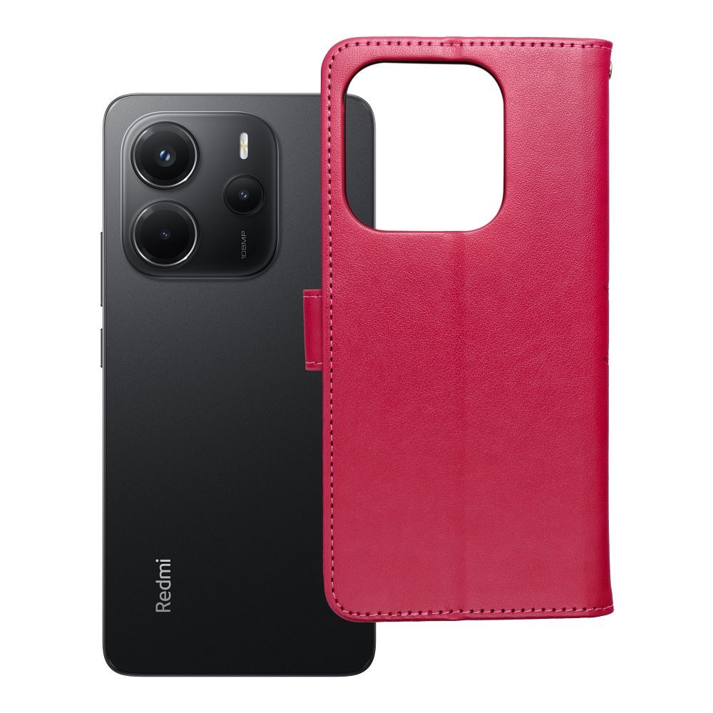 MEZZO grāmatas tipa viedtālruņa apvalks XIAOMI Redmi Note 14 4G (GLOBAL - 164,84mm x 78,15mm x 8,16mm) ar mandalu, purpursarkans