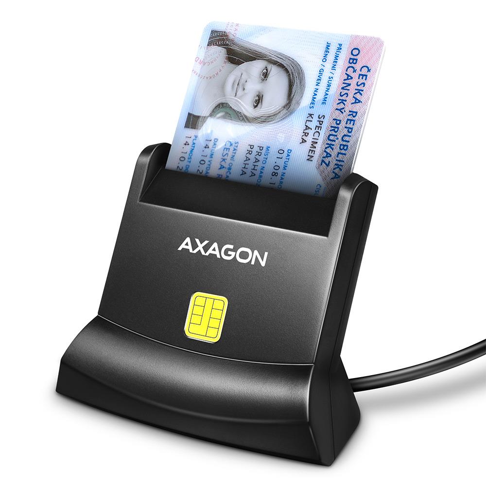 KARŠU LASĪTĀJS STĀVOŠS SMARTCARD/ID/USB2.0 1.3M CRE-SM4N AXAGON