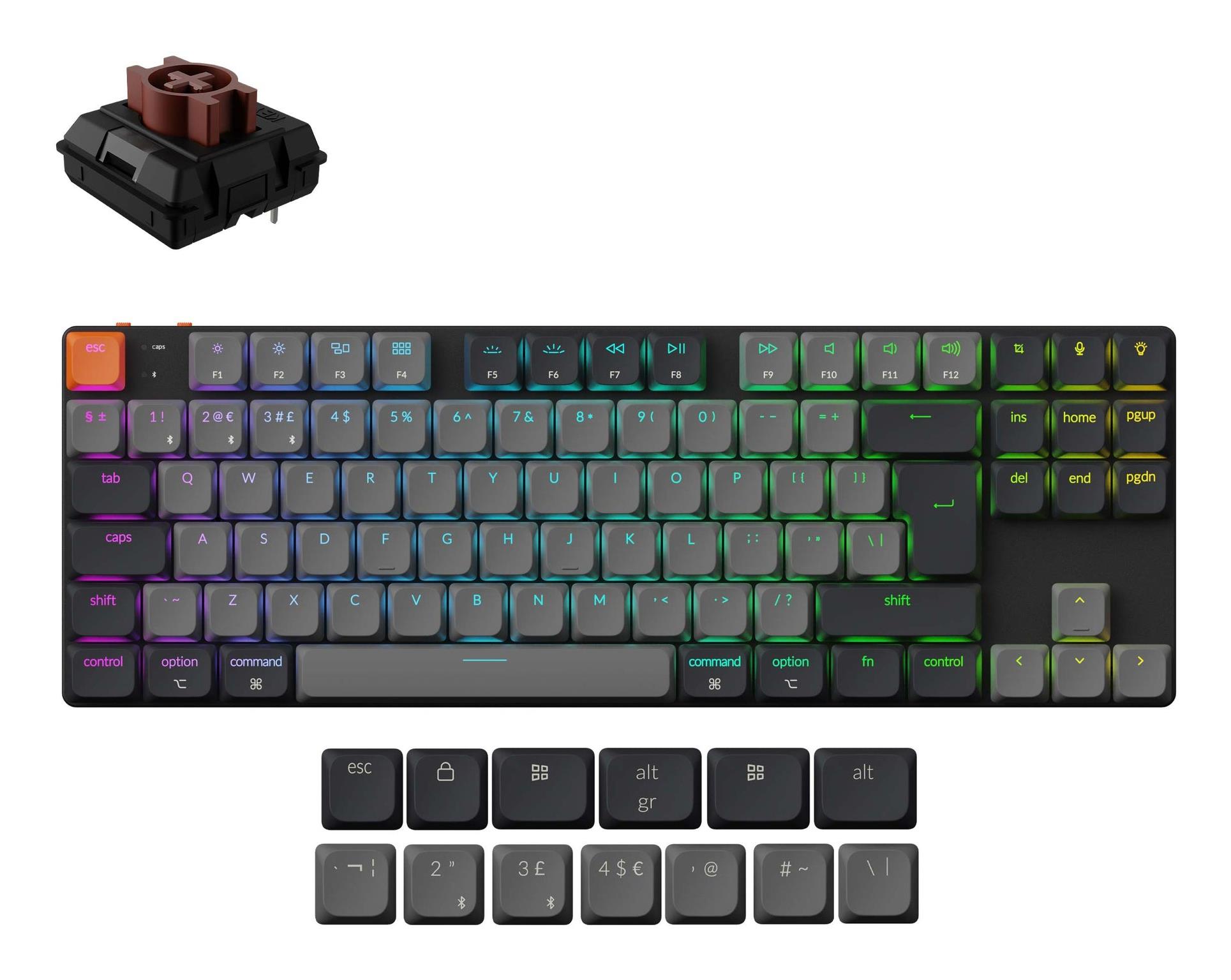 Bezvadu tastatūra KEYCHRON K1 melns K1X-A3
