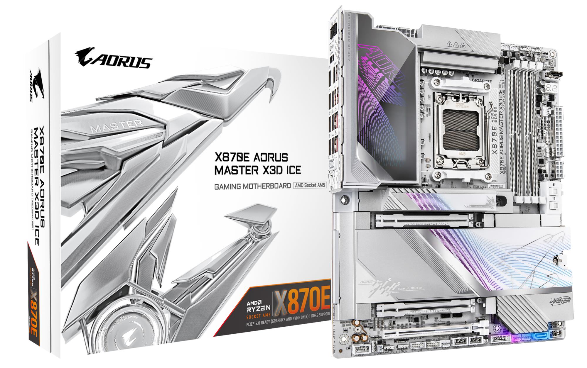 GIGABYTE X870E A MASTER X ICE AMD AM5 ATX mātesplate