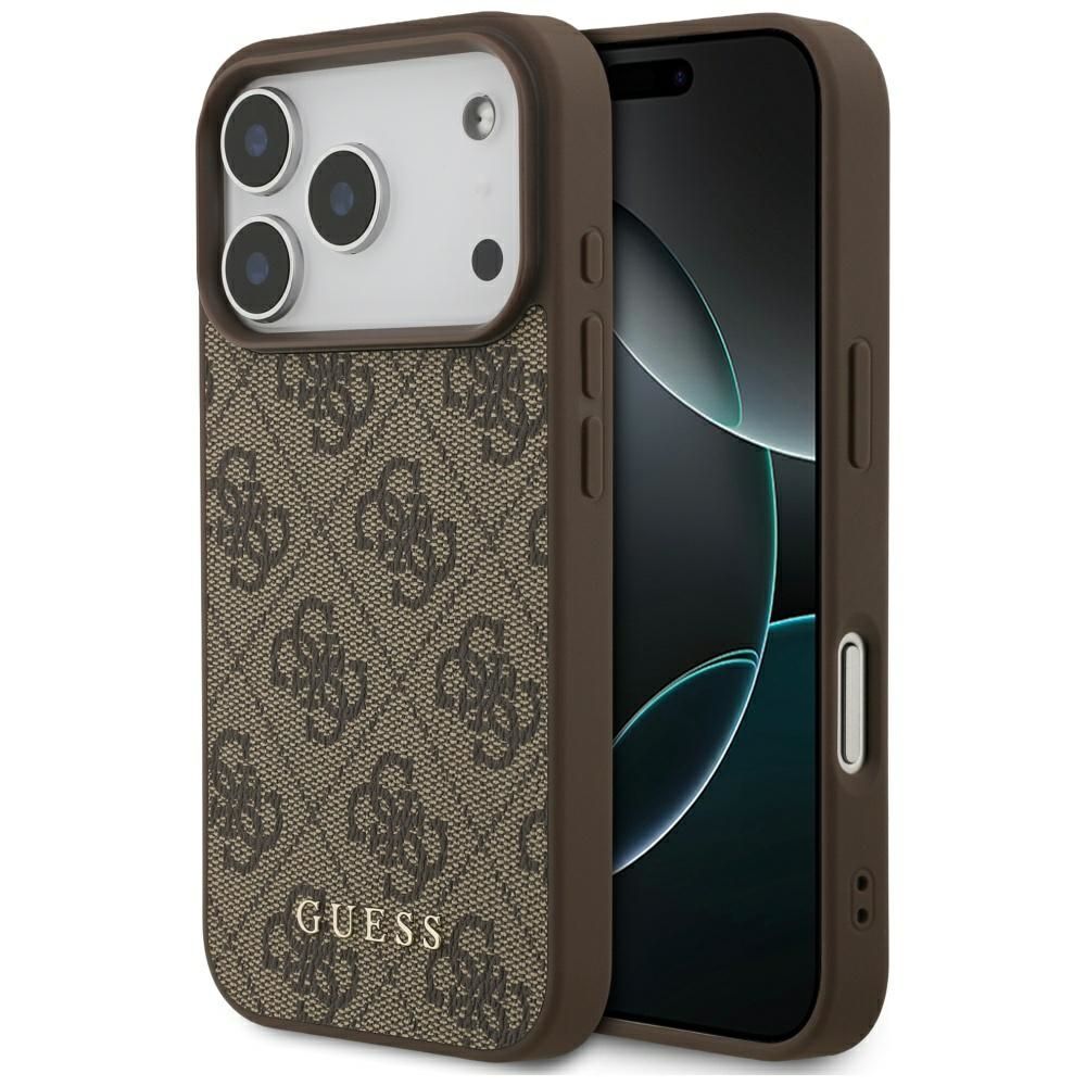 Guess 4G Klasiskais Viedtālruņa apvalks iPhone 17 Pro - brūns