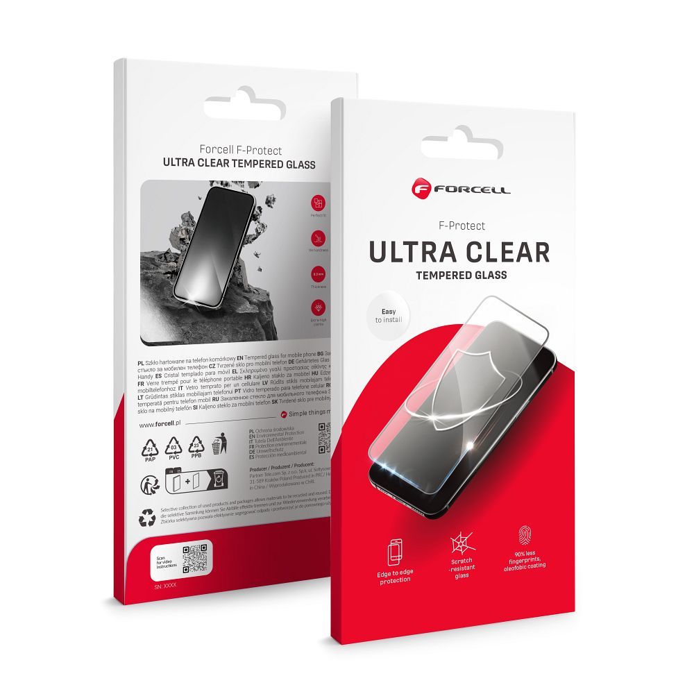 Forcell Aizsargstikls - iPhone 15 Pro melns