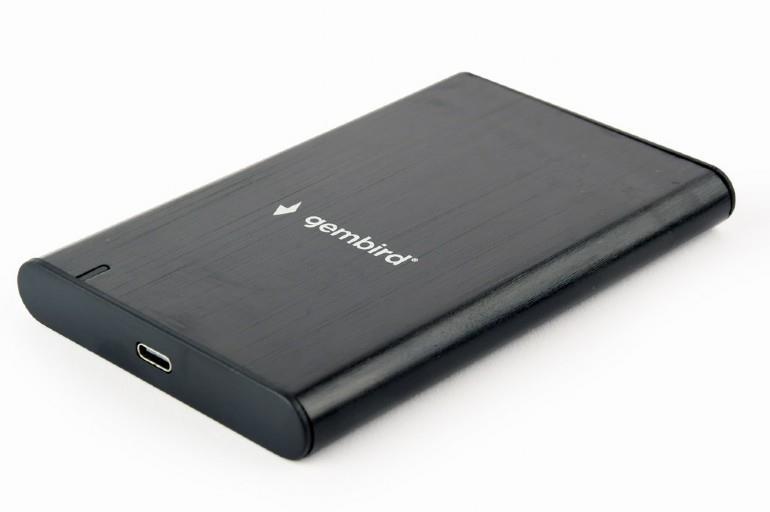 HDD CASE EXT. USB-C 2.5"/Melns EE2-U3S-6 GEMBIRD