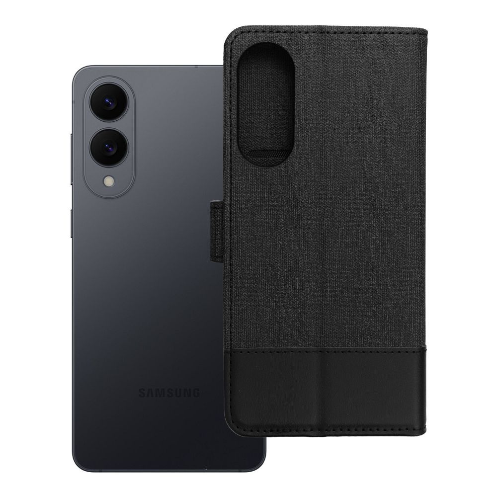 GOMMA grāmatas tipa viedtālruņa apvalks SAMSUNG S25 Edge melns