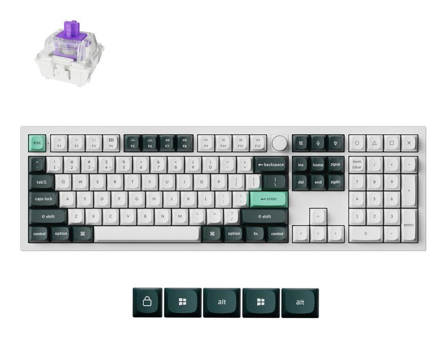 Bezvadu tastatūra KEYCHRON Q6 HE RGB Shell White Q6H-P1