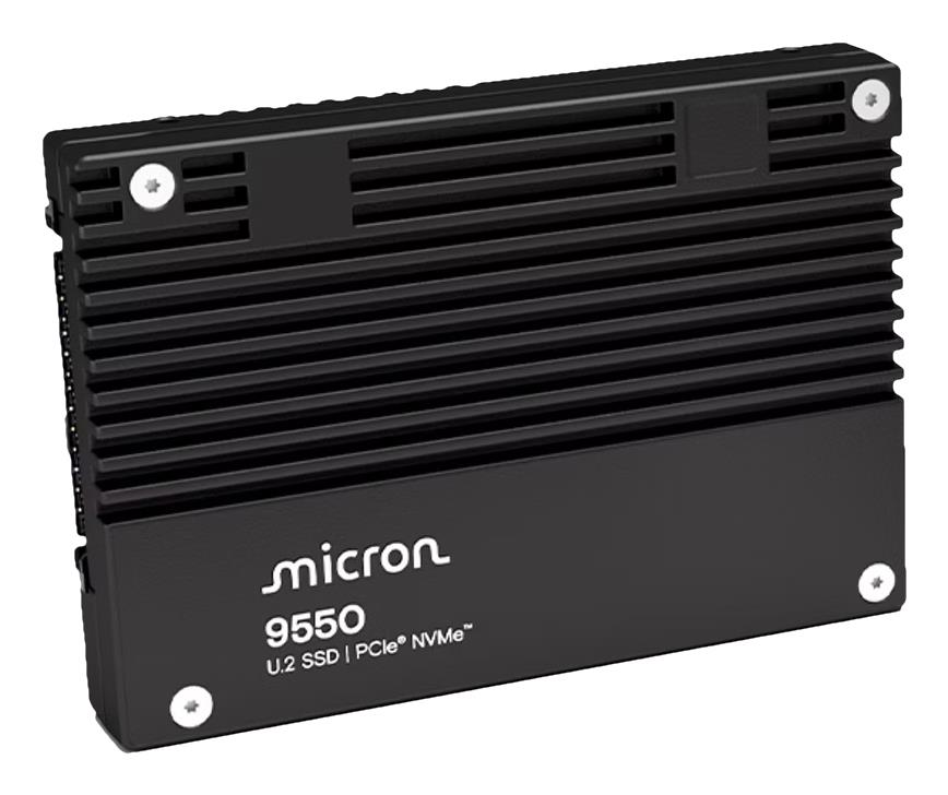 Micron 9550 MAX 12.8TB NVMe SSD disks U.2 lasīšana 14000 MB/s rakstīšana 10000 MB/s