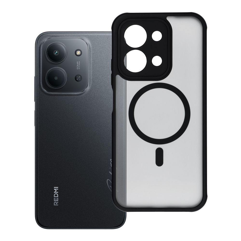 FULL MATTE MAG COVER viedtālruņa apvalks saderīgs ar MagSafe Xiaomi Redmi 15C melna
