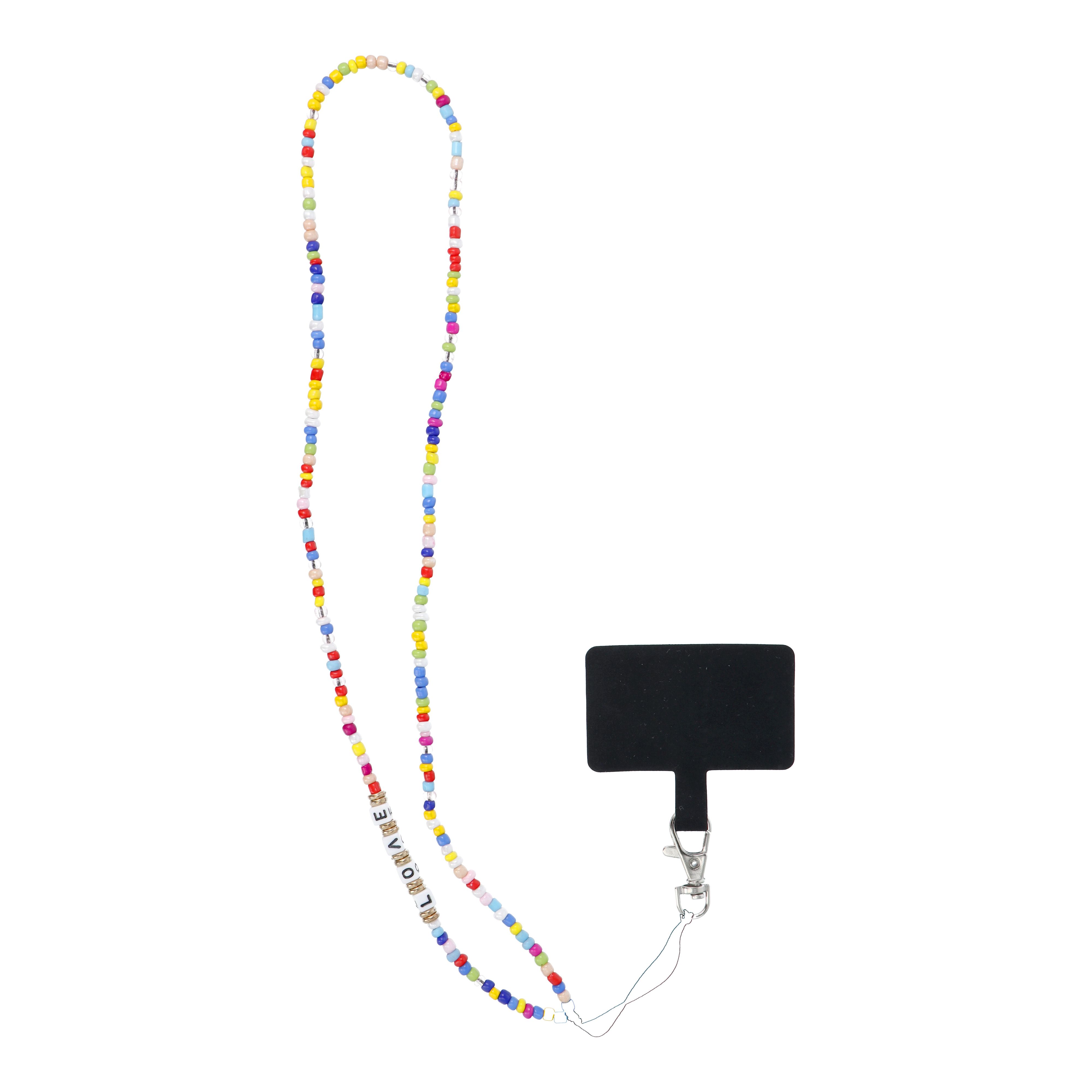 PIXIE telefona kakla siksna, telefona kulons / garums 68 cm (cilpā 34 cm) / uz kakla - karoliņi