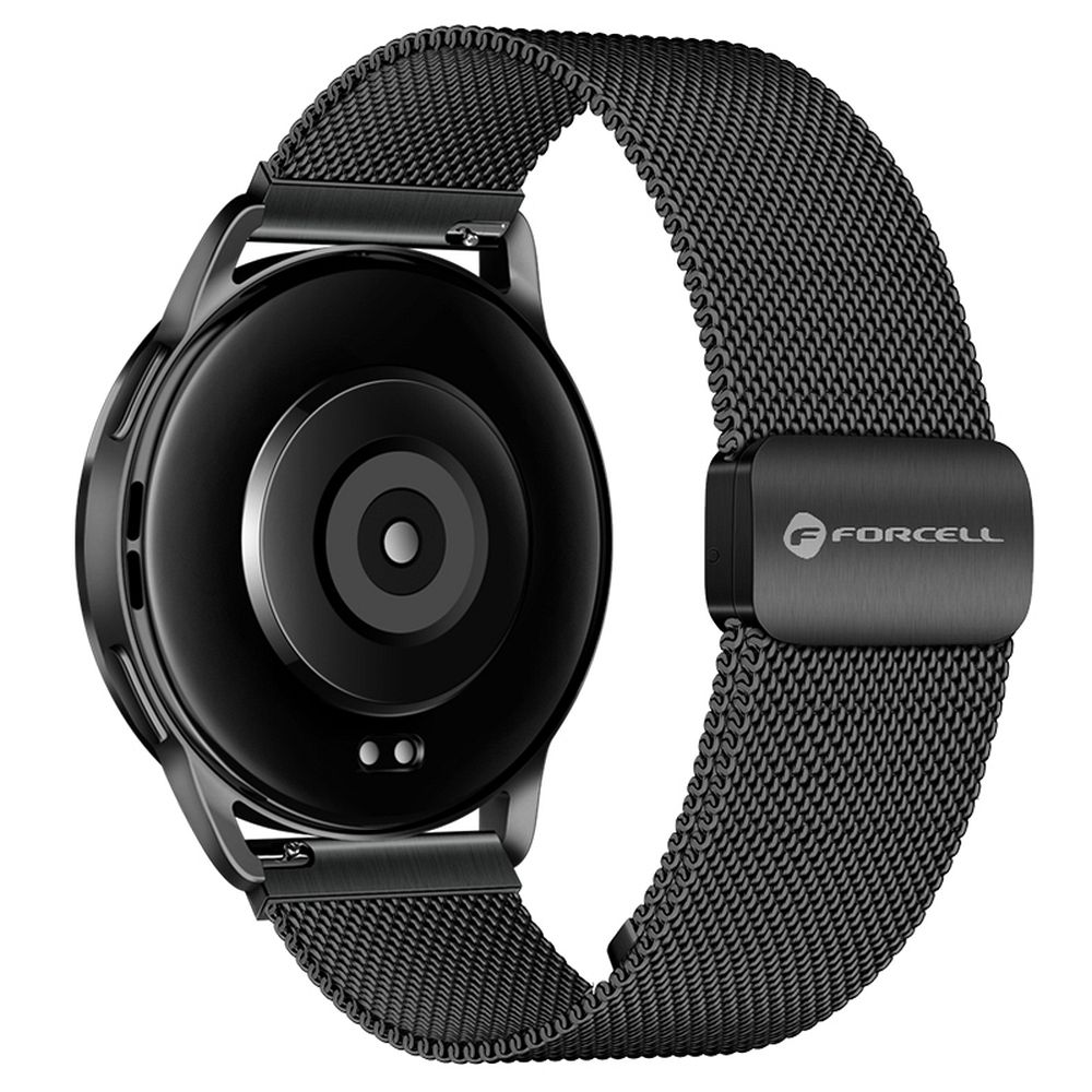 FORCELL F-DESIGN FS11 magnētiskā nerūsējošā tērauda siksniņa SAMSUNG pulkstenim 22 mm melna