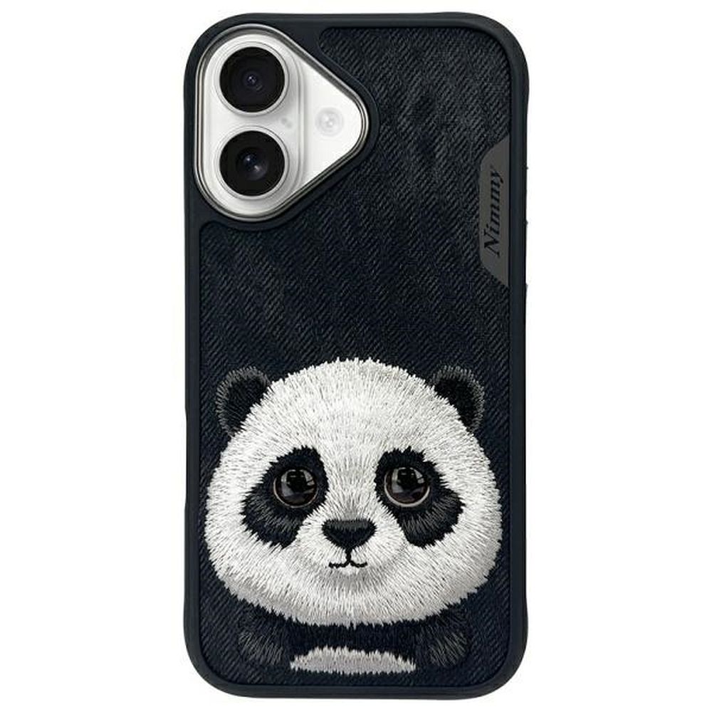 Nimmy Big Eyed Pet 2.0 Panda Viedtālruņa apvalks priekš iPhone 16 - melns