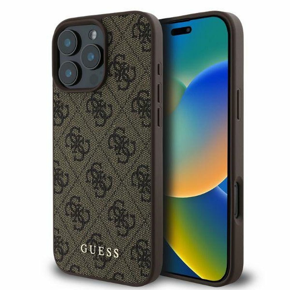 Guess 4G Classic viedtālruņa apvalks iPhone 16 Pro - brūns