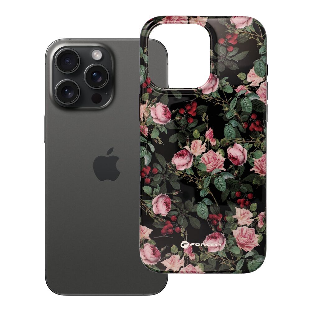 Case for iPhone 15 PRO MAX Forcell F-Protect Mirage compatible with Magsafe Military Drop-Test rose drama