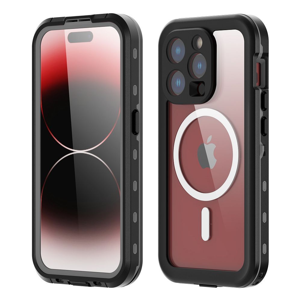 Viedtālruņa ūdensizturīgs apvalks SHELLBOX DOT IPHONE 15 PRO - melns (m)