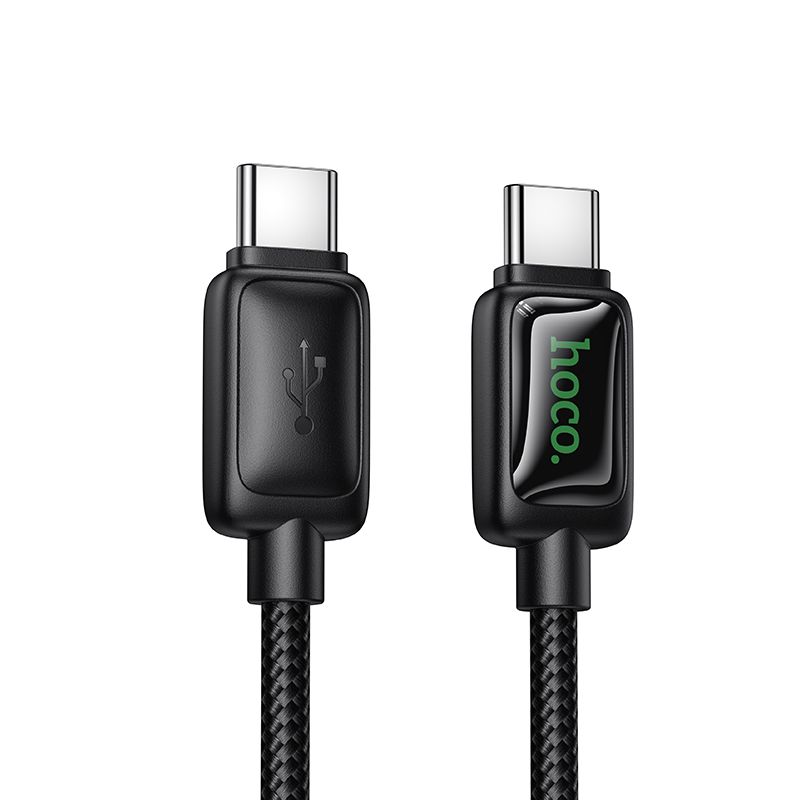 Kabelis ar LCD USB C uz USB C Hoco 3A 60W 1,2 m U146 melns