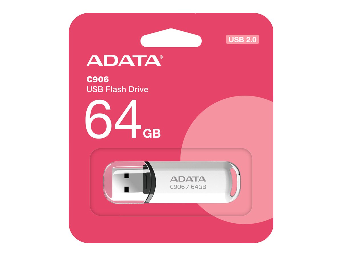 ADATA 64GB USB zibatmiņa Classic C906 balta