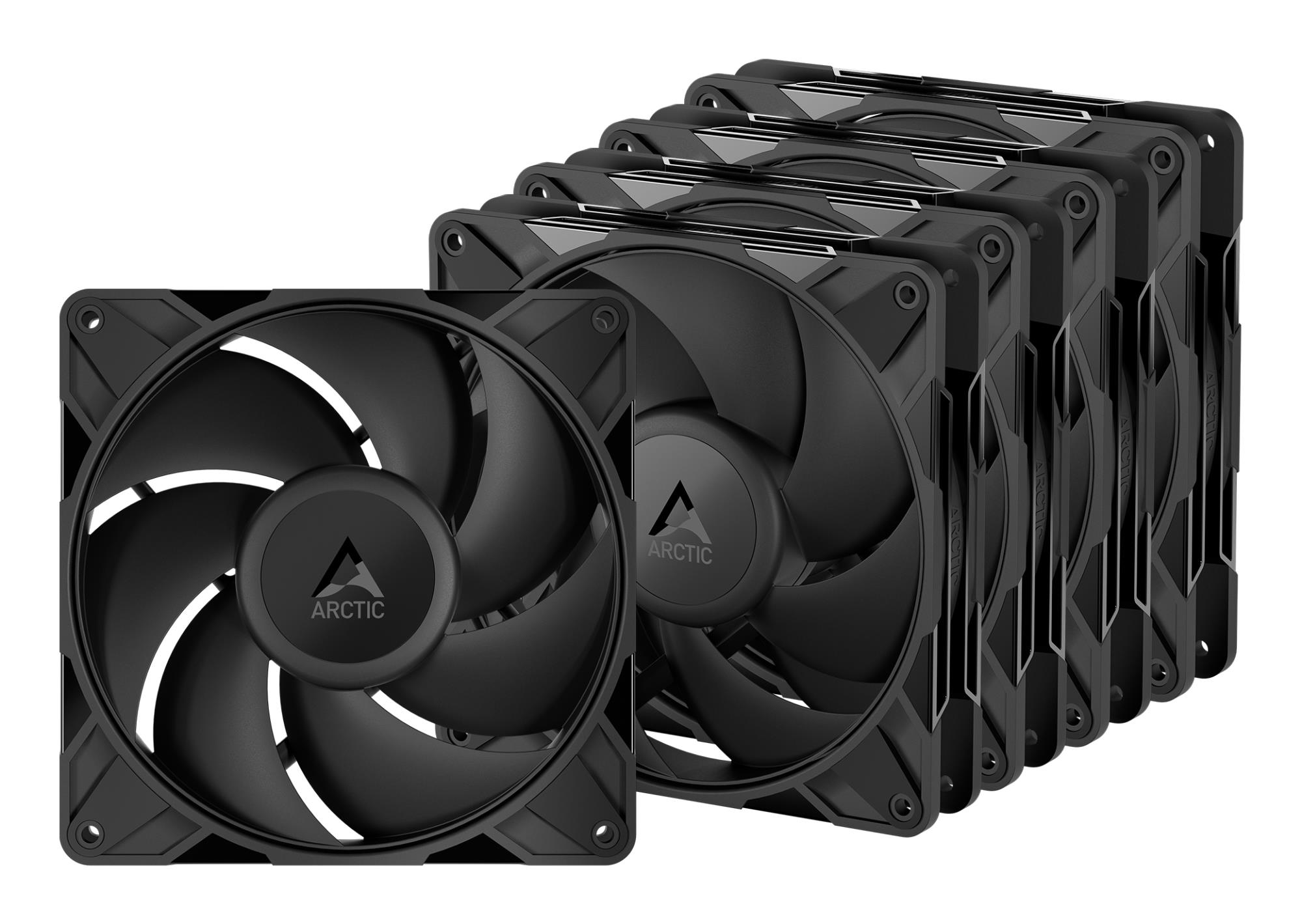 ARCTIC P14 PRO PWM PST High-Performance Fans x5, 4-pin, 140mm, melns