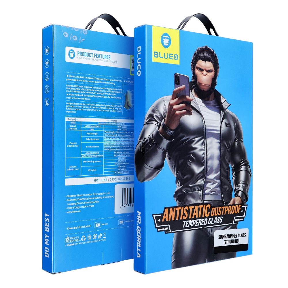 5D Mr. Monkey stikls - Samsung Galaxy A53 5G melns (Strong Lite)