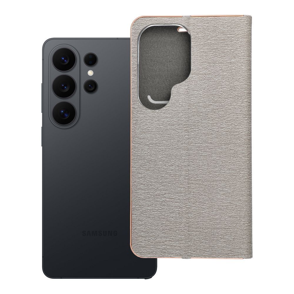 LUNA Book Gold viedtālruņa apvalks SAMSUNG S26 Ultra sudrabains