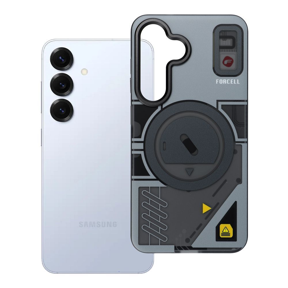 FORCELL F-PROTECT Leveli ar divu slāņu 4D tehnoloģiju, militārā nolaišanas pārbaude saderīgs ar MagSafe SAMSUNG S25 - cyber pelēks
