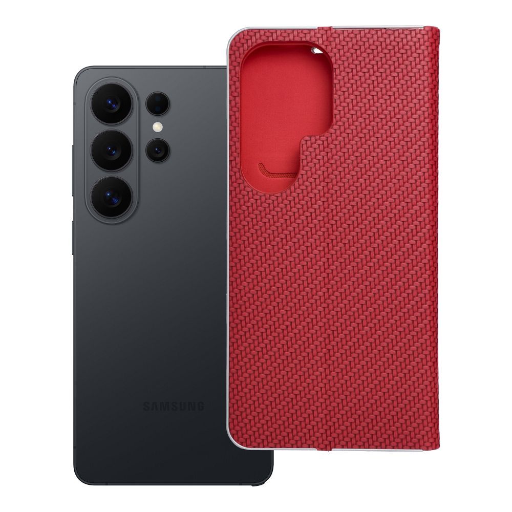 LUNA Book Carbon viedtālruņa apvalks SAMSUNG S26 Ultra sarkans