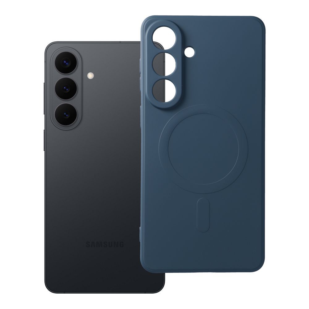 Silikona magnētiskais viedtālruņa apvalks, saderīgs ar MagSafe, paredzēts SAMSUNG S26 Edge, zils