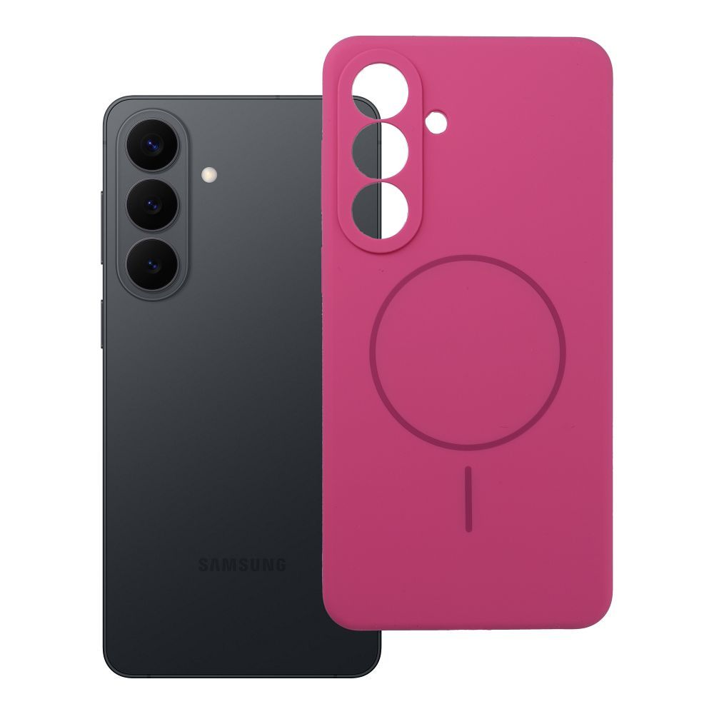 Silikona 2mm viedtālruņa apvalks SAMSUNG S26 Plus, saderīgs ar MagSafe, rozā krāsā