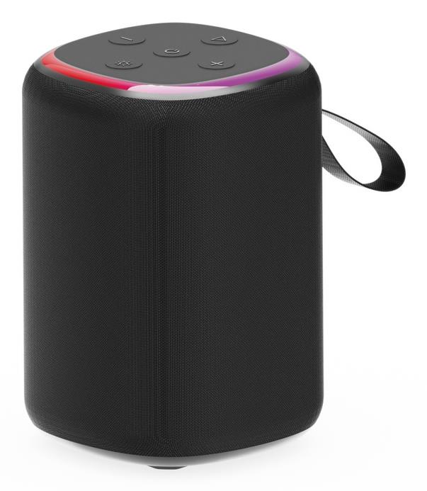 Portable Speaker|GEMBIRD|Melns|Bezvadu|Bluetooth|SPK-BT-LED-08S