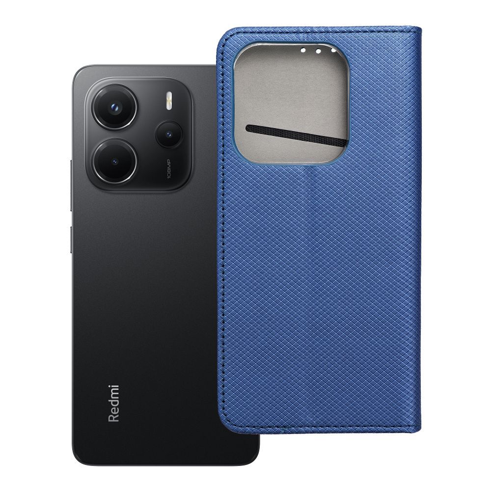 SMART CASE grāmatas tipa viedtālruņa apvalks XIAOMI Redmi Note 14 5G zils