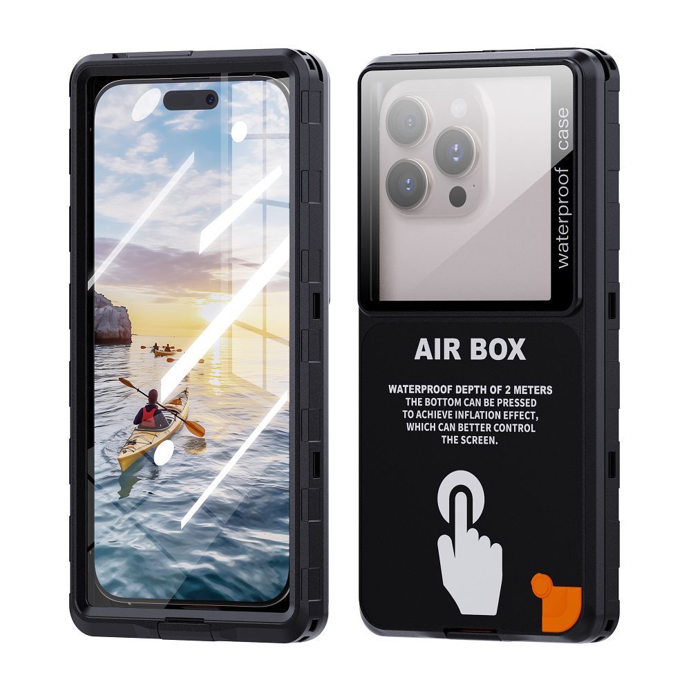 Viedtālruņa ūdensizturīgs apvalks SHELLBOX AIRBOX MAX 6.9 - melns (m)
